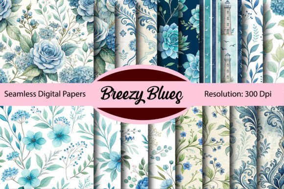 Breezy Blues Seamless Digital Paper: A Designer's Essential