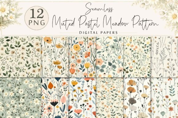 Bringing Calm to Your Creations with a Muted Pastel Meadow Seamless Pattern
