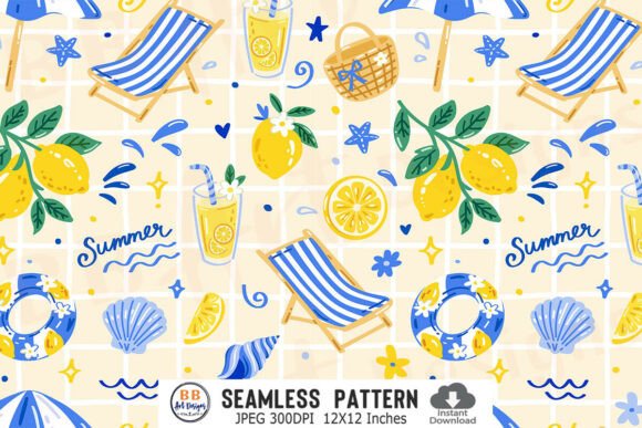 Bringing the Amalfi Coast to Life with Italian Summer Pattern Lemon Paper JPG