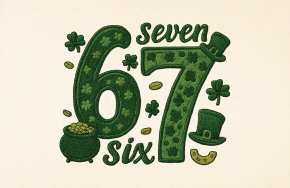 Celebrating Luck with Style: The Retro St Patrick's Lucky Six Seven PNG