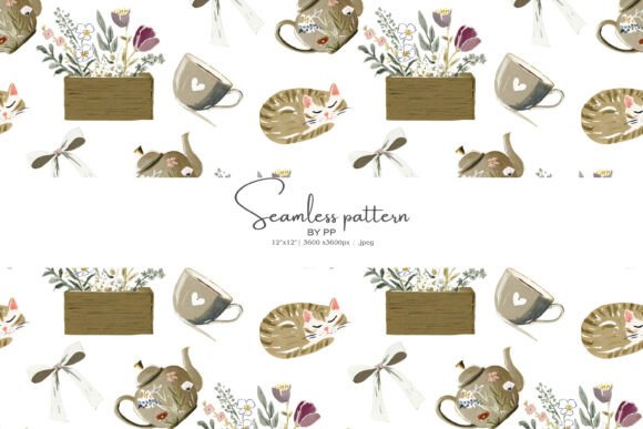 Cottagecore Seamless Pattern: A Cozy Watercolor Design