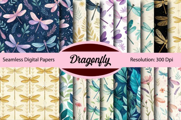 Elevate Designs with Dragonfly Seamless Paper