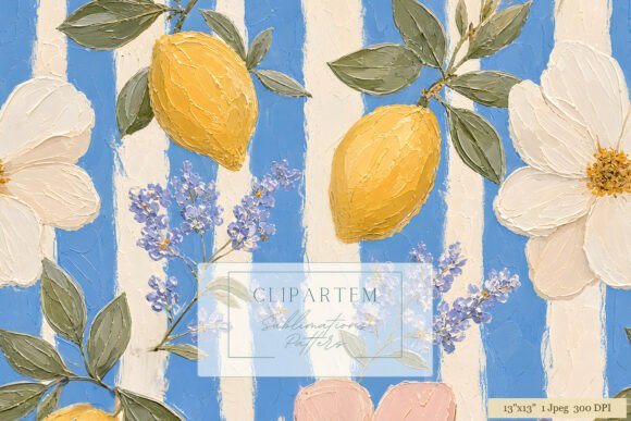Embracing the Mediterranean: The Art of the Lemon Floral Blue Stripe Pattern