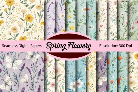 Spring Flowers Seamless Digital Paper Guide