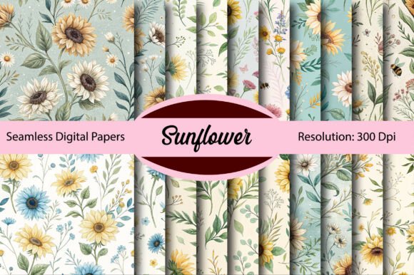 Sunflower Seamless Digital Paper for Every Project